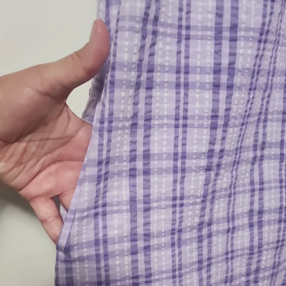 Croft & Barrow Lavender Plaid Mumu - Picture 6 of 9